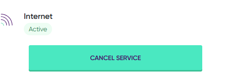 image of cancel service button
