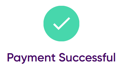 Payment successful screen