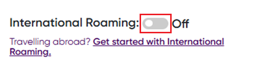 Enable roaming button