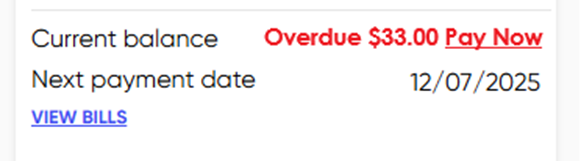 Image showing an outstanding current balance